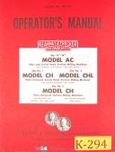 Kearney & Trecker-Milwaukee-Kearney & Trecker AC, CH CHL CHC-11, Milling, Operator\'s Manual 1953-AC-CH-CHC-11-CHL-01